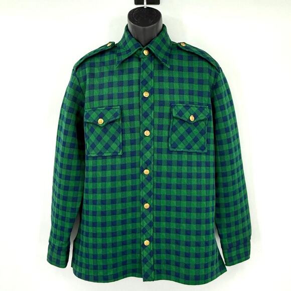 Vintage Donegal 1970’s Polyester Plaid Shirt Jacket Mens Size Large GROOVY Retro - Picture 1 of 8